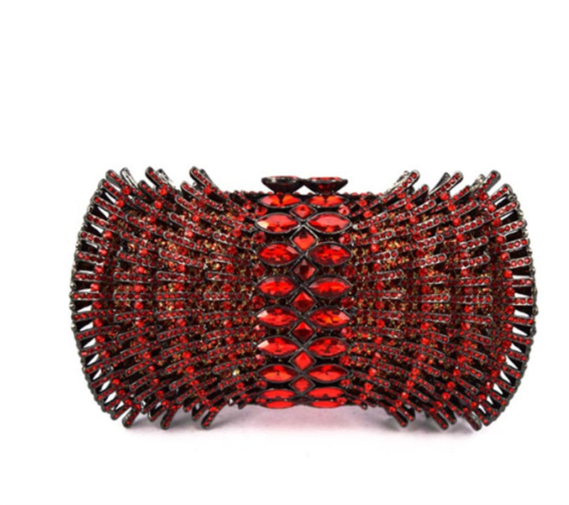 Women's PU Hard Case Diamond Clutch 16x11x6cm