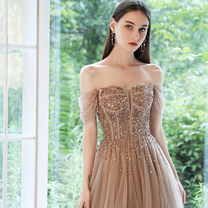 Winter French Coffee Mini Dress