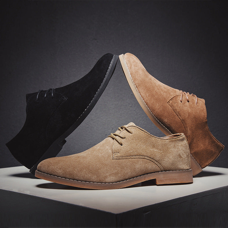 Board shoes, frosted leather shoes  British style leather shoes