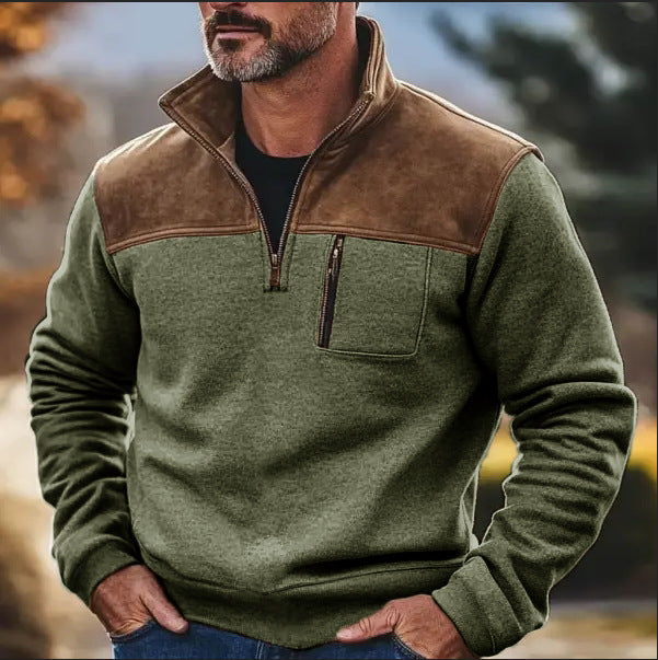 Manteau pull en molleton zippé décontracté pour hommes