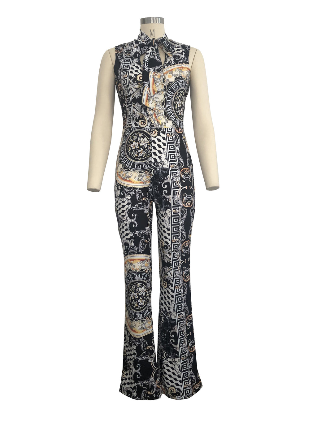 Printed Sleeveless Women's Polyester Jumpsuit
