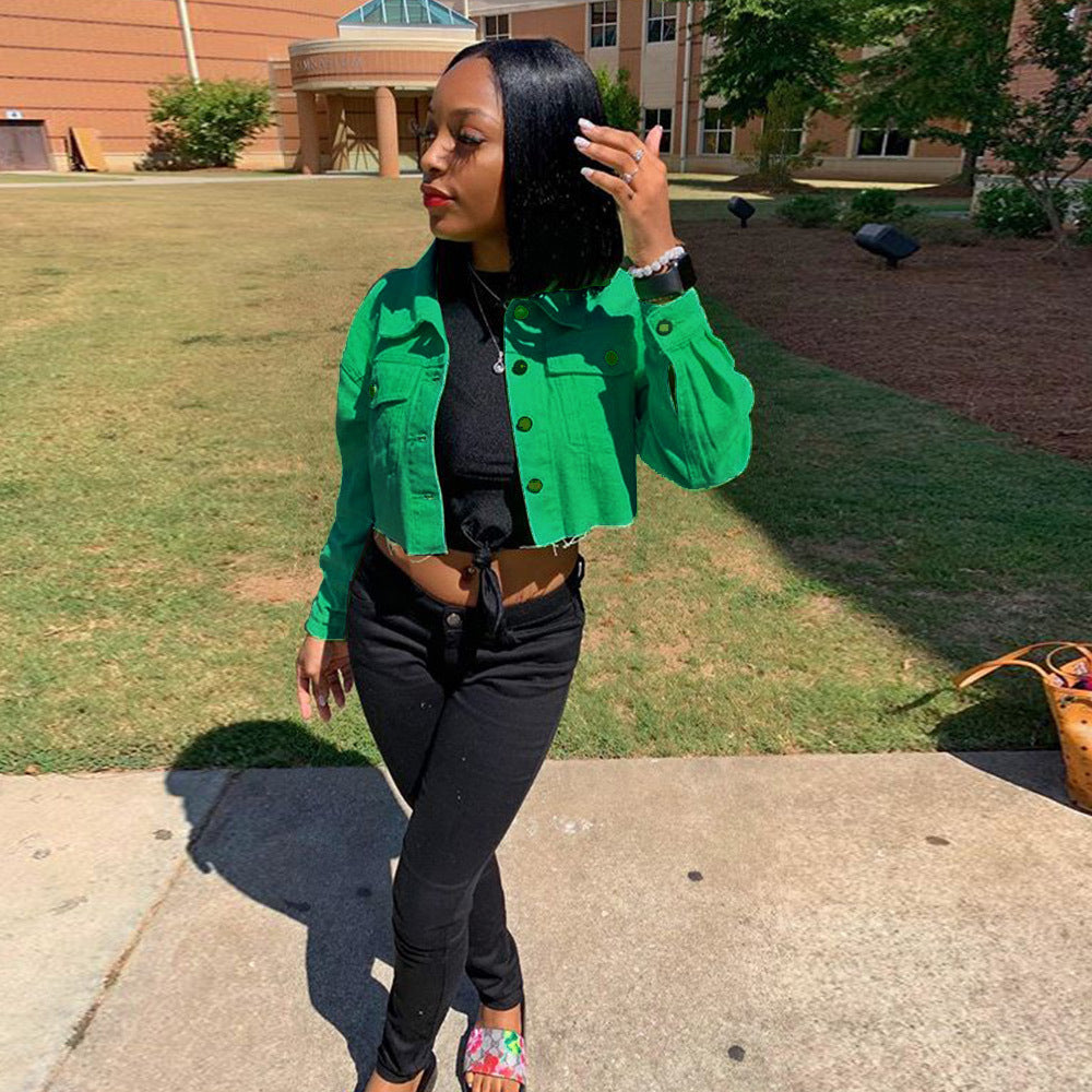 Women Streetwear Denim Jacket Outwear Bodycon Jeans Jackets