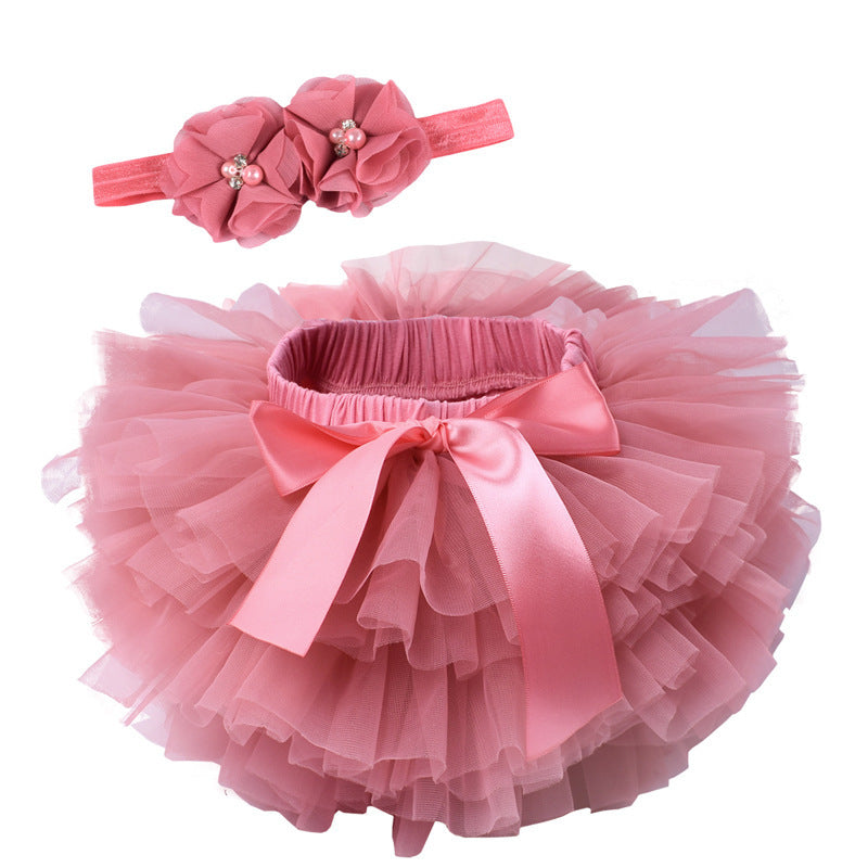 Children's Net Yarn Half-Length Skirt