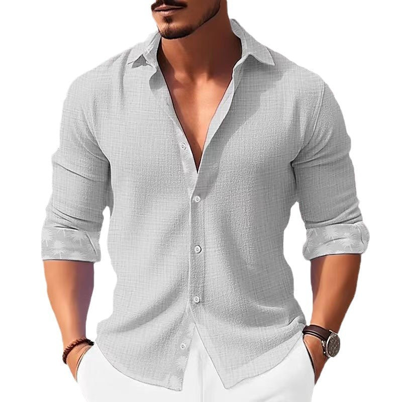 Men's Printed Floral Long Sleeve Shirt Fashion Casual Cardigan