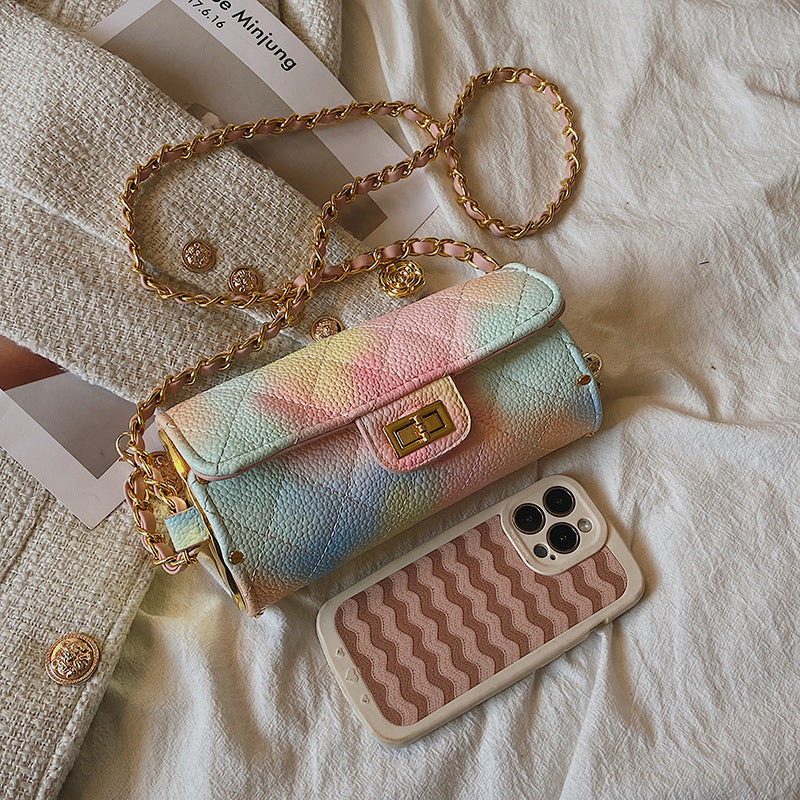 Sac messager à une épaule en PU coloré 20cm x 10cm x 7cm Bandoulière réglable