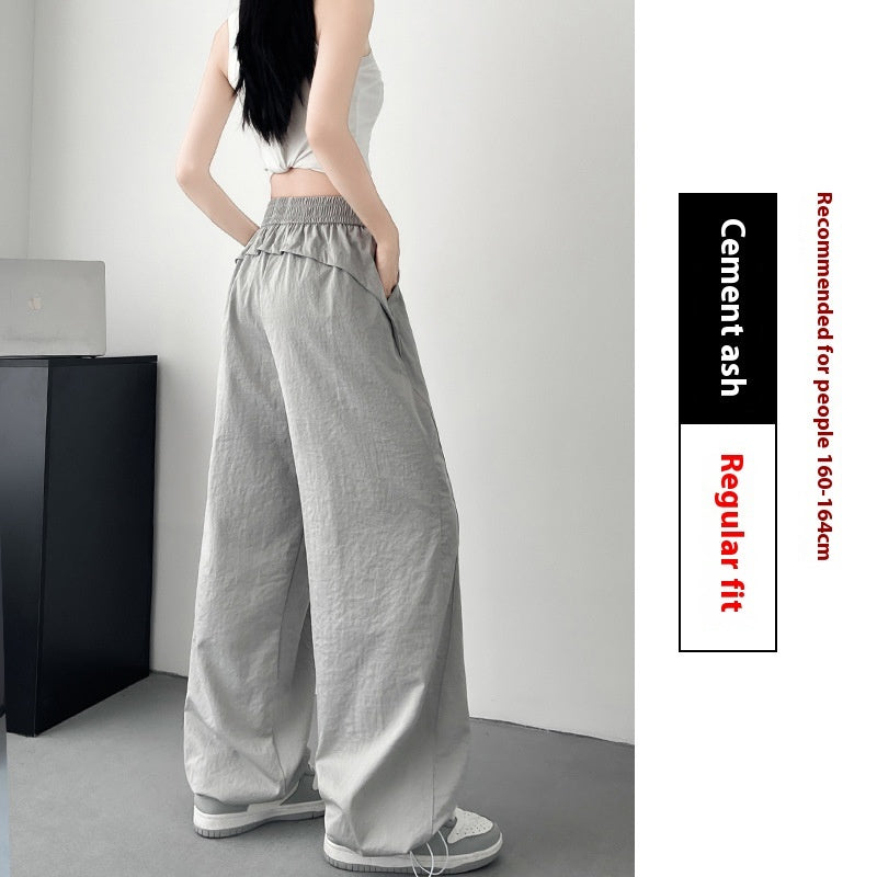 Women's High Waist Wide-Leg Sunscreen Pants Summer Cotton-Like