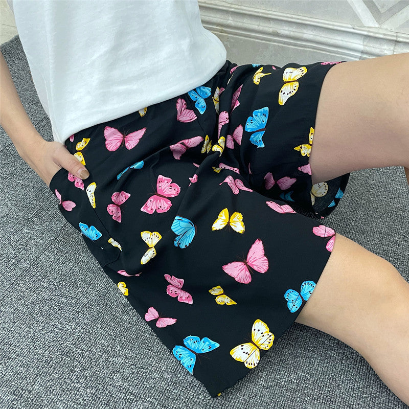Summer Women's Cotton Silk Loose Pajama Shorts