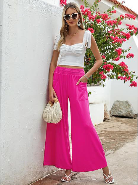 Pantalon de sport ample à taille haute et coupe large pour femme, liftant les hanches
