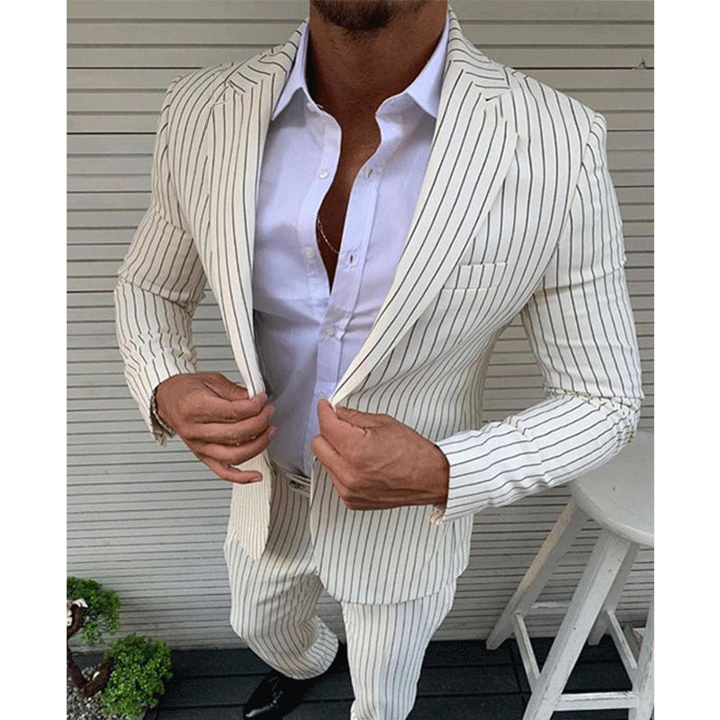Men's Modern Two-Piece Nylon Suit for Spring & Autumn