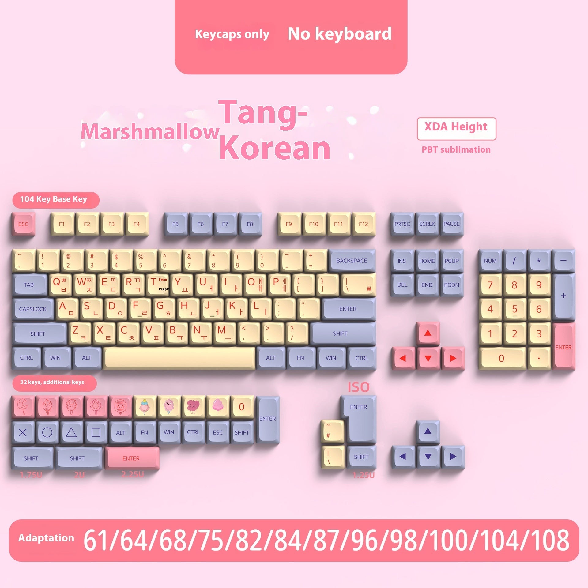 PBT Sublimation Mechanical Keyboard Keycaps Set - 136/139 Keys, Multiple Languages