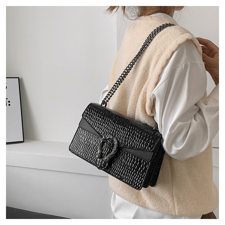 Women's PU Leather Chain Shoulder Messenger Bag 26cm