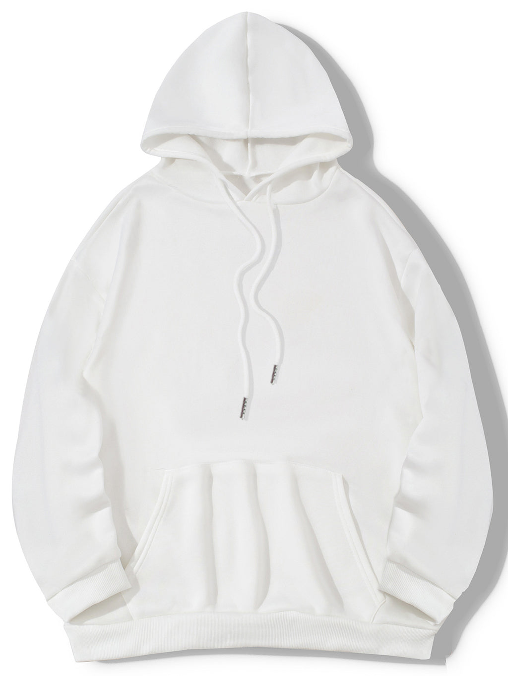 Sweat à capuche brossé en polyester pour femme Couleurs unies S-XXL