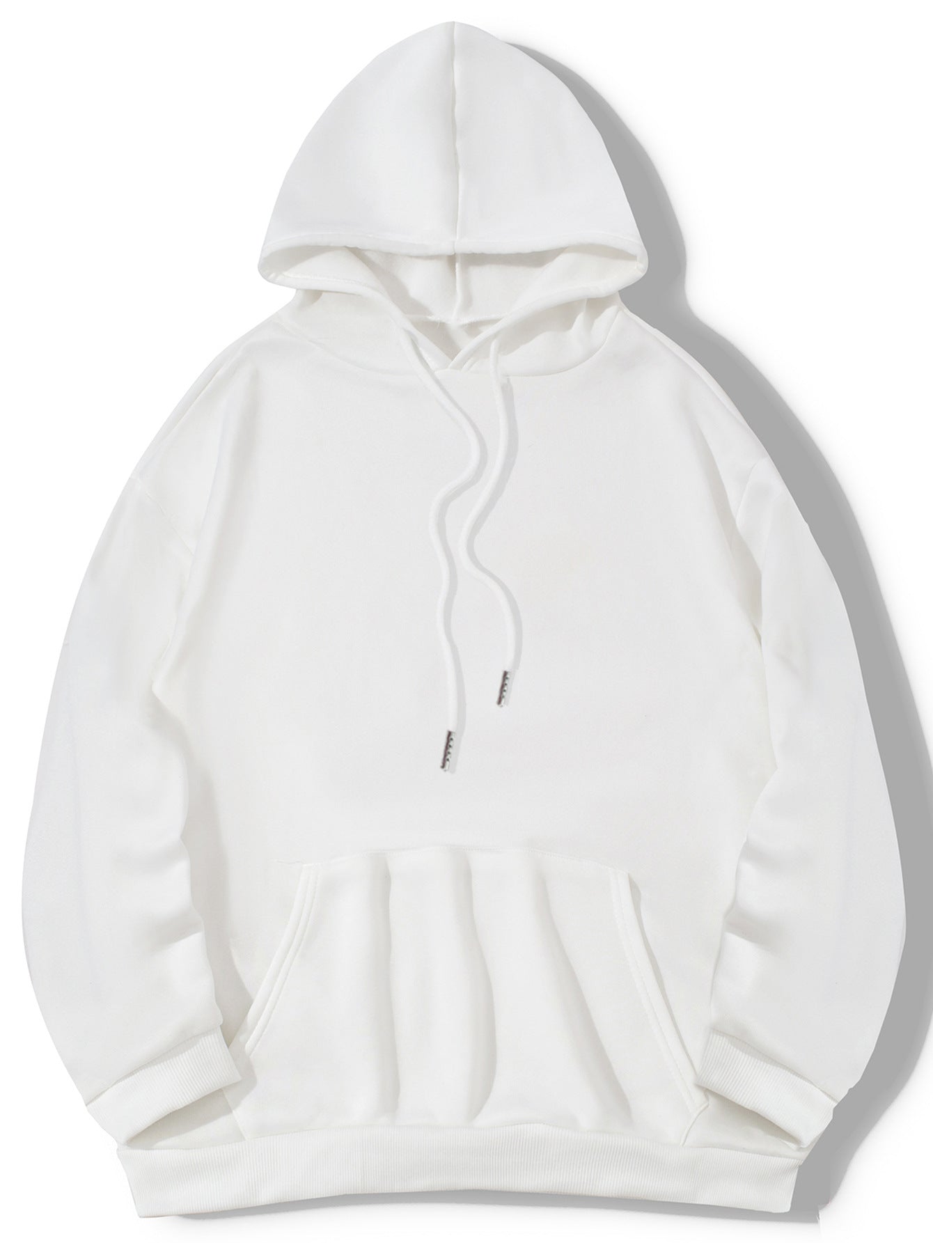 Sweat à capuche brossé en polyester pour femme Couleurs unies S-XXL