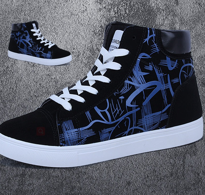Spring High Top Men's Shoes Korean Edition Non-Slip Sole Sizes 39-44