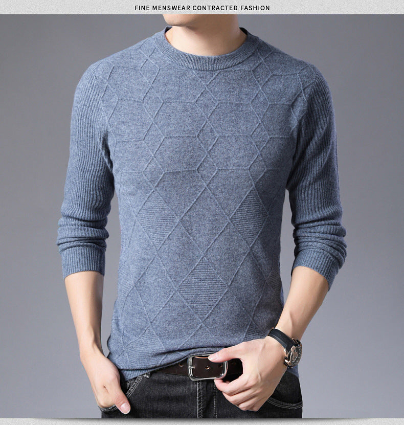 Wool Slim Fit Solid Round Neck Sweater