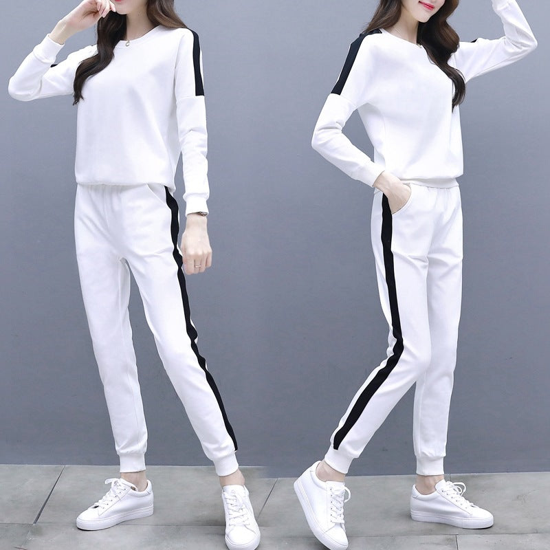 Ensemble pantalon et sweat à capuche décontracté pour femme, style OL