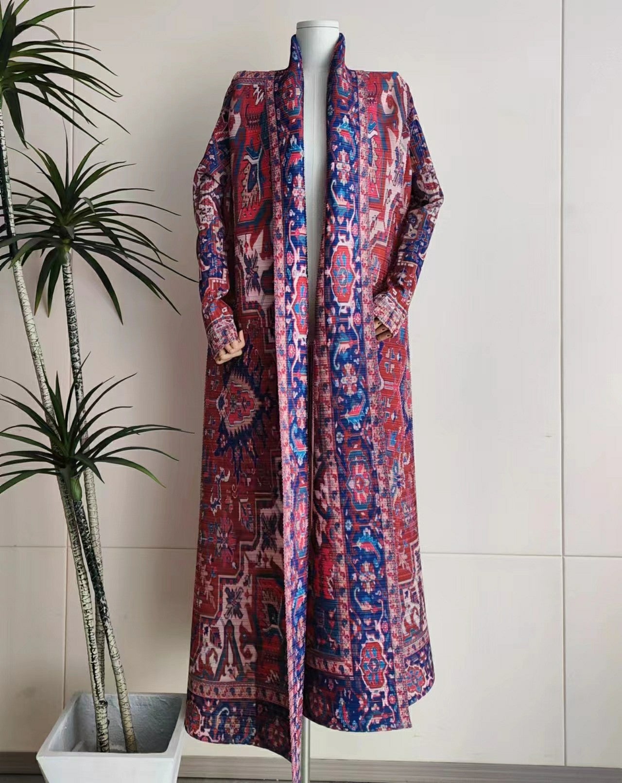 Trench polyvalent, abaya arabe élégante, imprimé