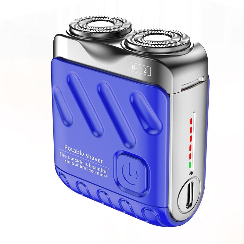 Rasoir électrique rotatif portatif à double anneau rechargeable de poche pour hommes