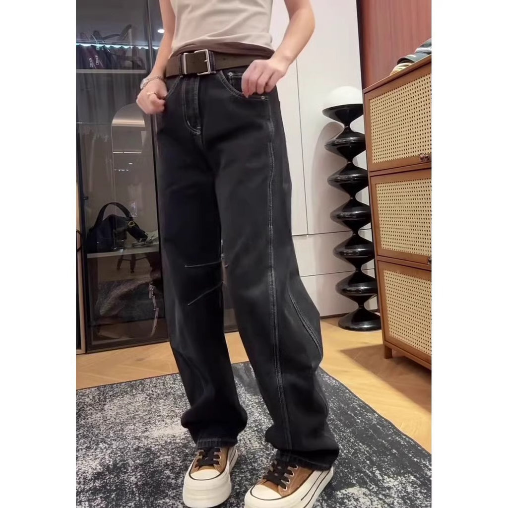 Machete Wide Leg Jeans for Women Spring Cotton S-4XL Black Blue