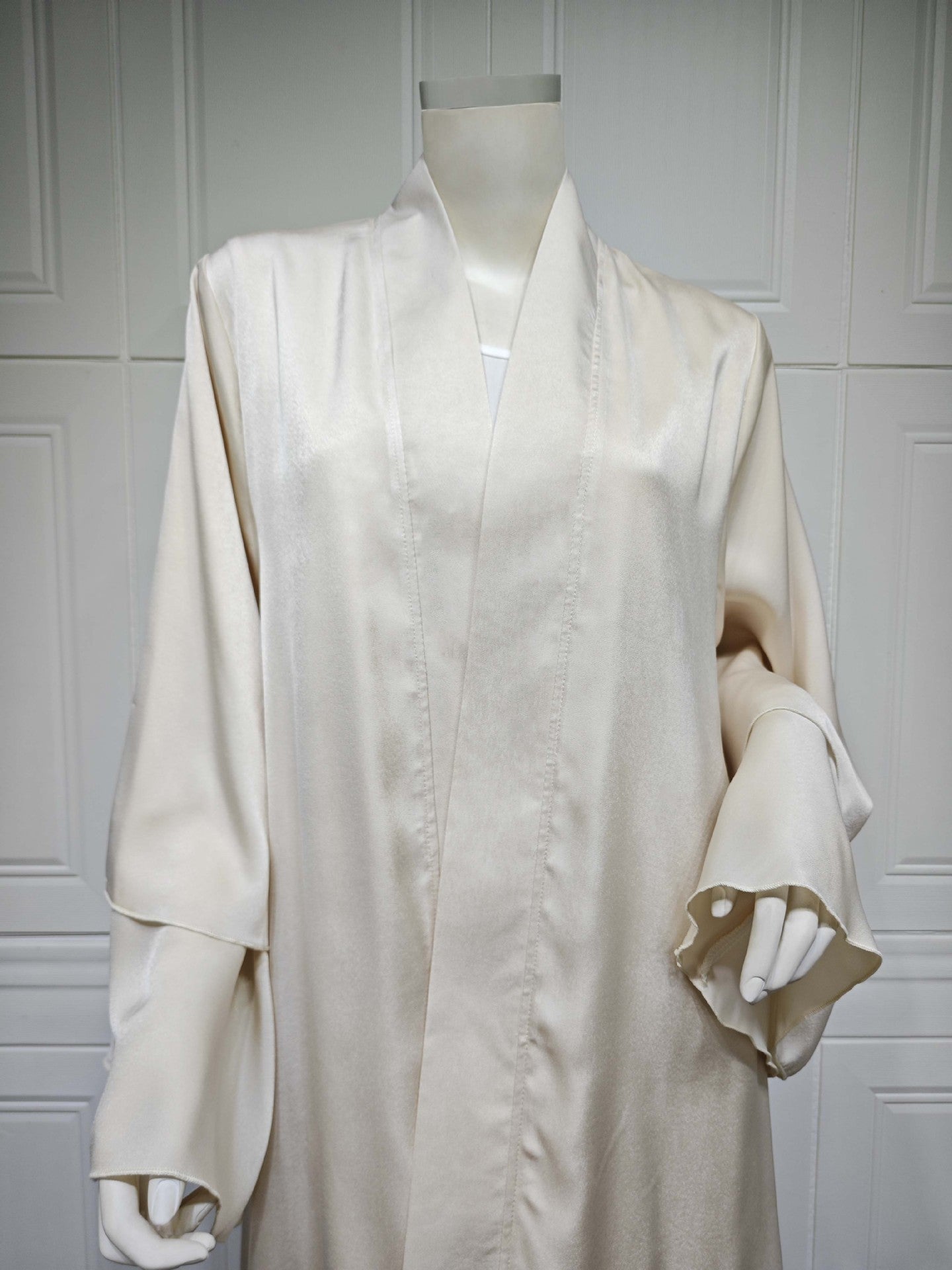 Robe abaya unie, vêtement d'extérieur cardigan, style musulman