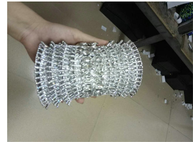 Women's PU Hard Case Diamond Clutch 16x11x6cm