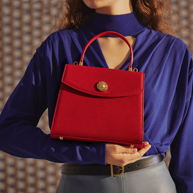 Ladies Retro Large Samba Red Single Shoulder Messenger Bag