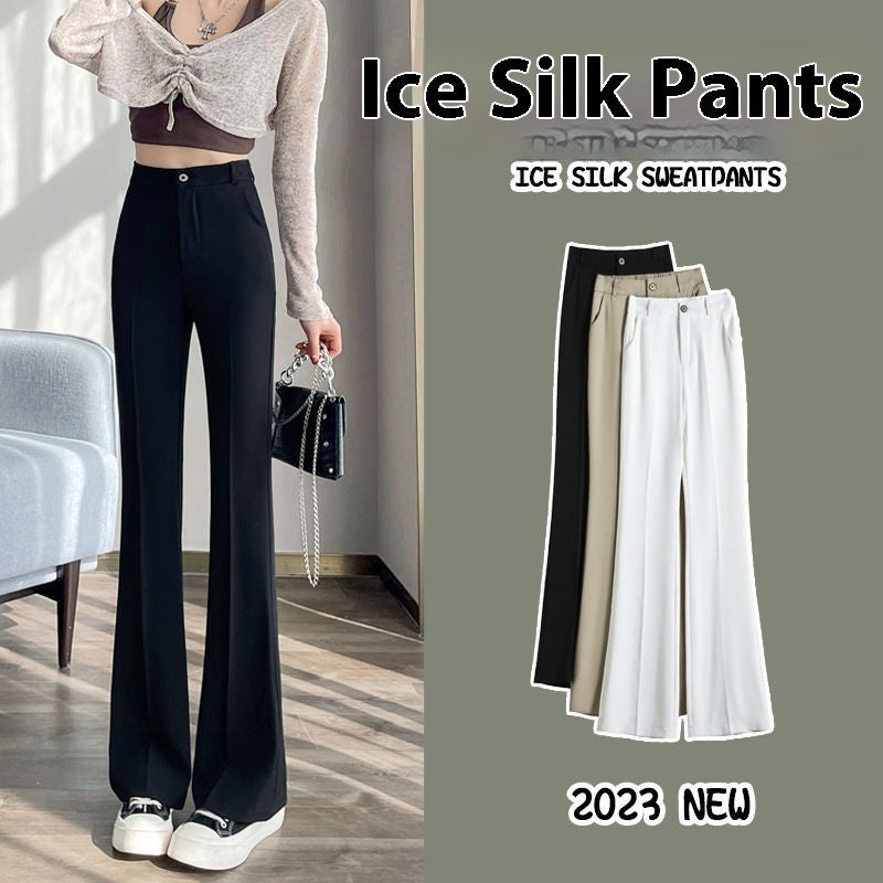High Waist Drooping Slimming Casual Suit Bootcut Trousers