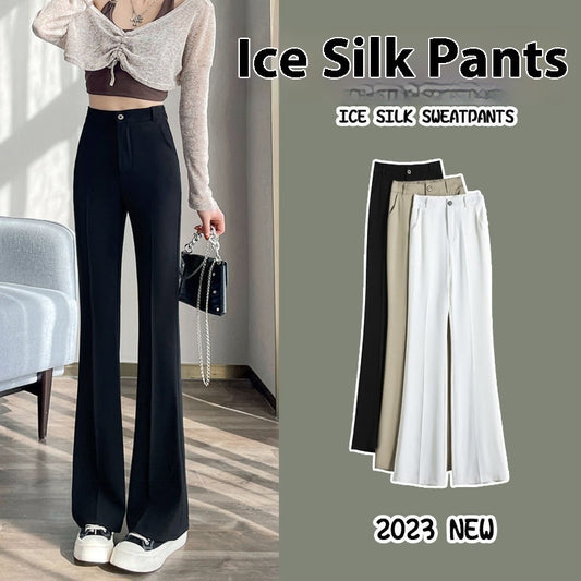 High Waist Drooping Slimming Casual Suit Bootcut Trousers