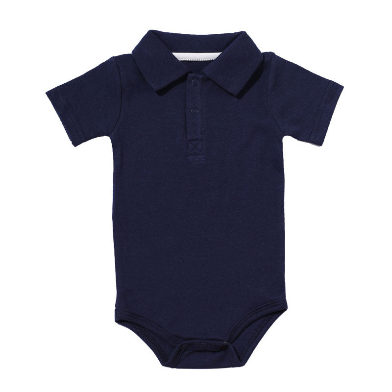 Cotton Short Sleeve Lapel Baby Onesies
