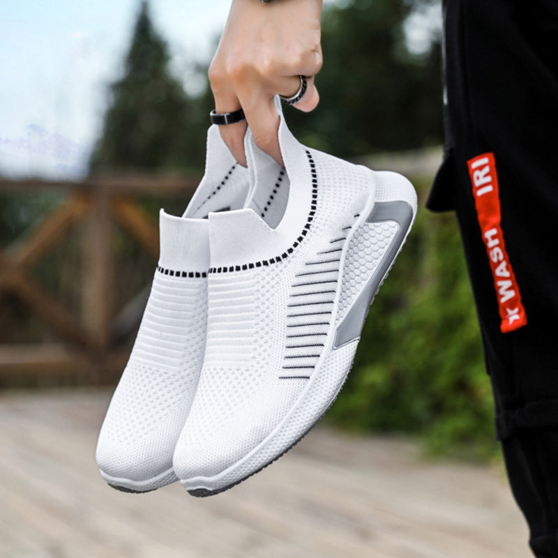 Baskets Respirantes sans Lacets Flyknit Chaussures de Course Légères