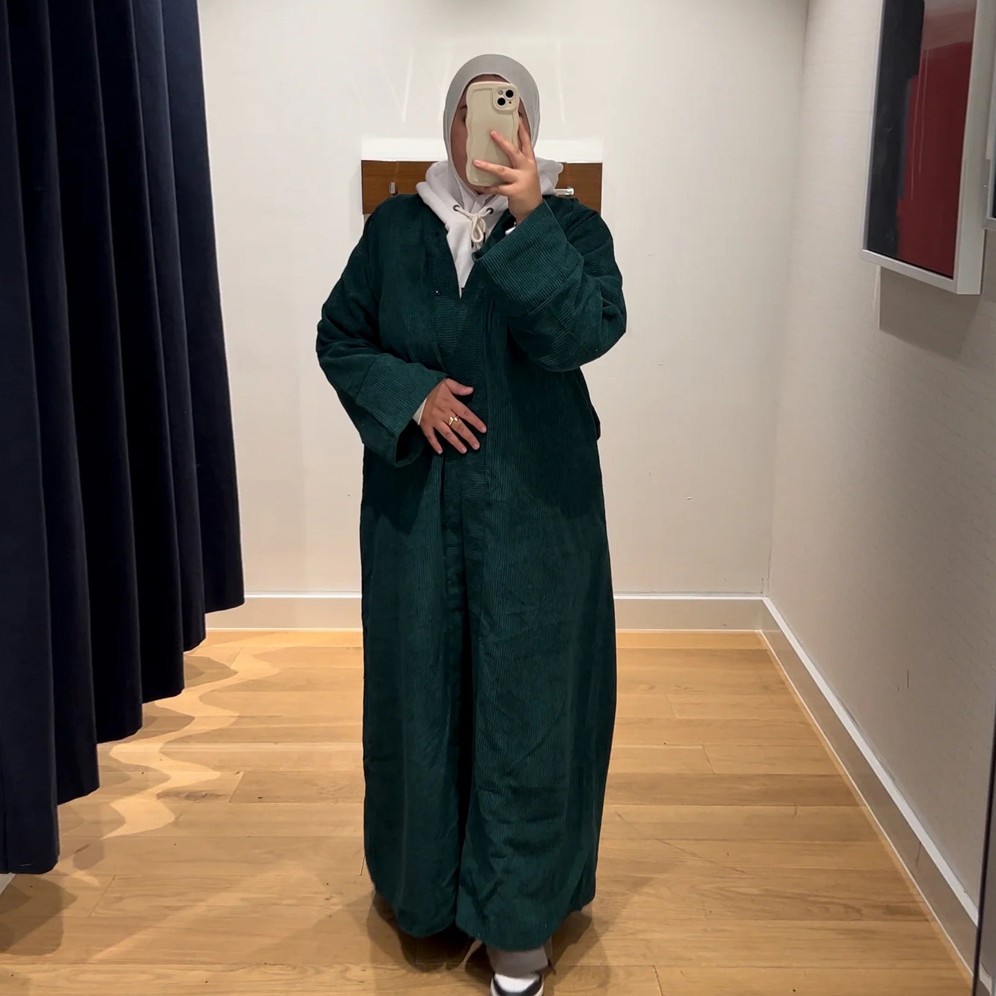 Wide Hem Loose Casual Cardigan Dress for Muslim women