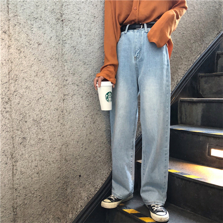 Modern Blue High-Waist Wide-Leg Jeans for Women