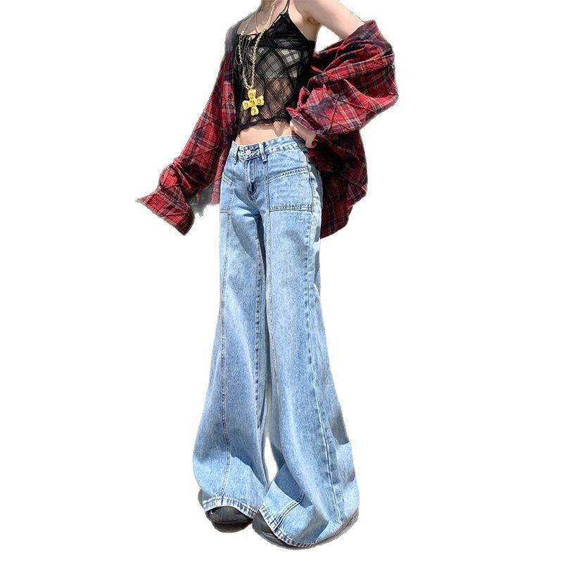 High Waist Blue Bootcut Denim Jeans