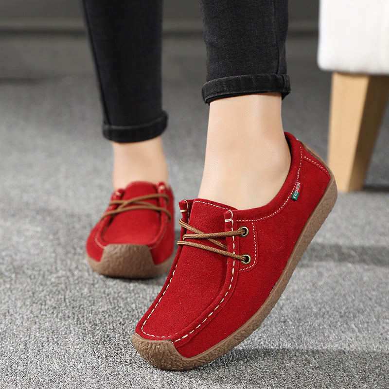 Chaussures plates décontractées pour femmes enceintes en cuir recyclé