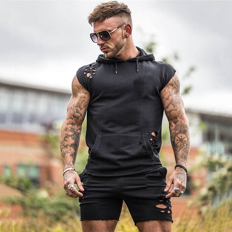 Men's Cotton Blend Sleeveless Running & Training Sports Suit