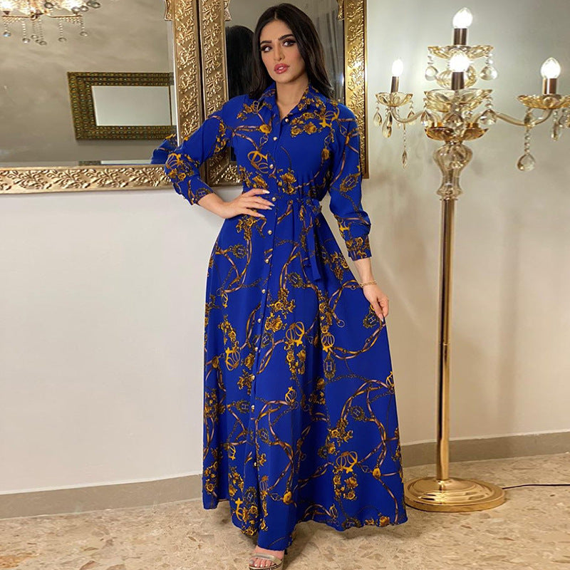 Robe vintage de style musulman pour femme avec lacets du Moyen-Orient