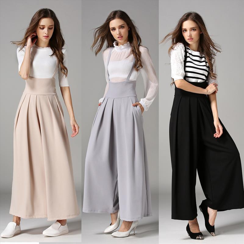 High Waist String Wide Leg Pants