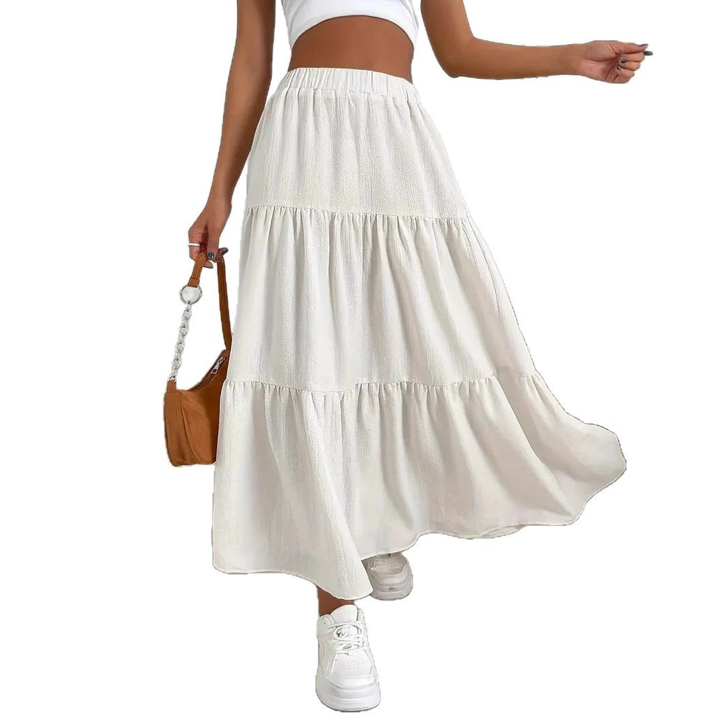 European & American Style Women’s Summer Bohemian Pleated Layered Long Skirt
