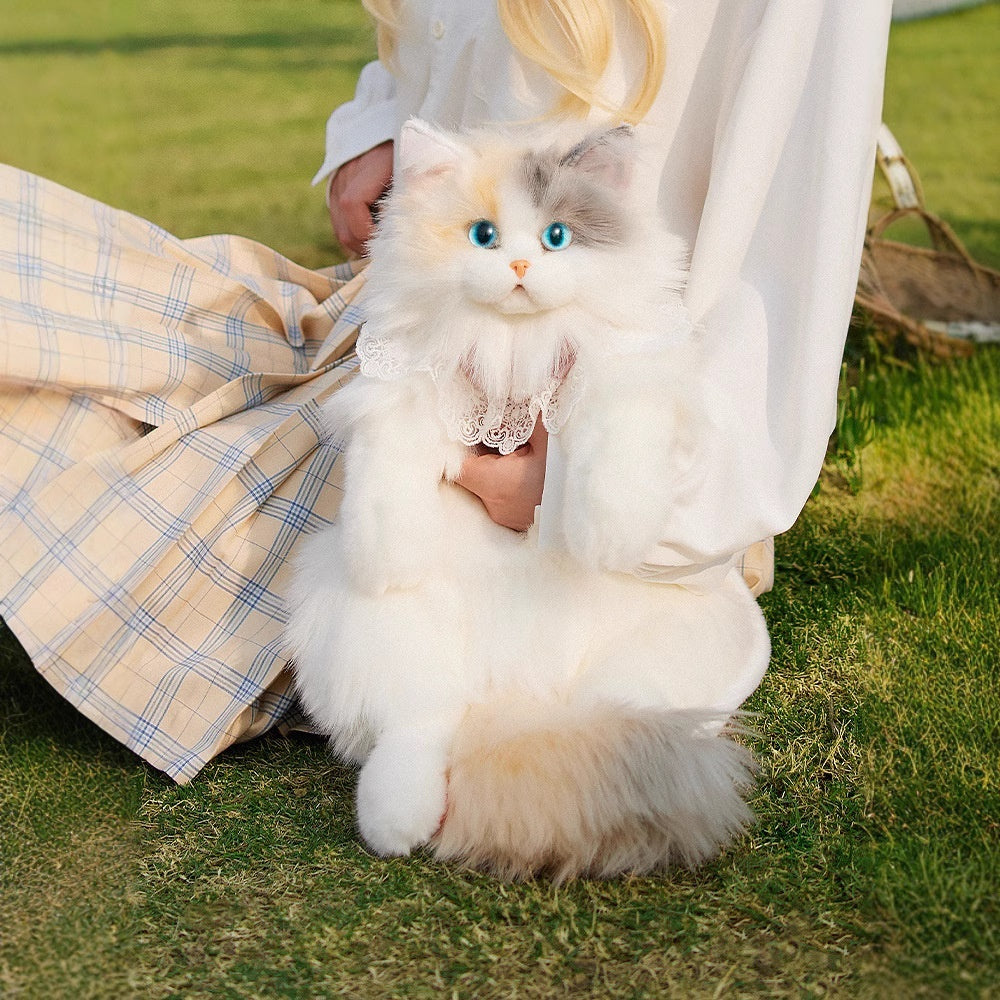 Three Flower Cat Plush Toy Simulation Backpack