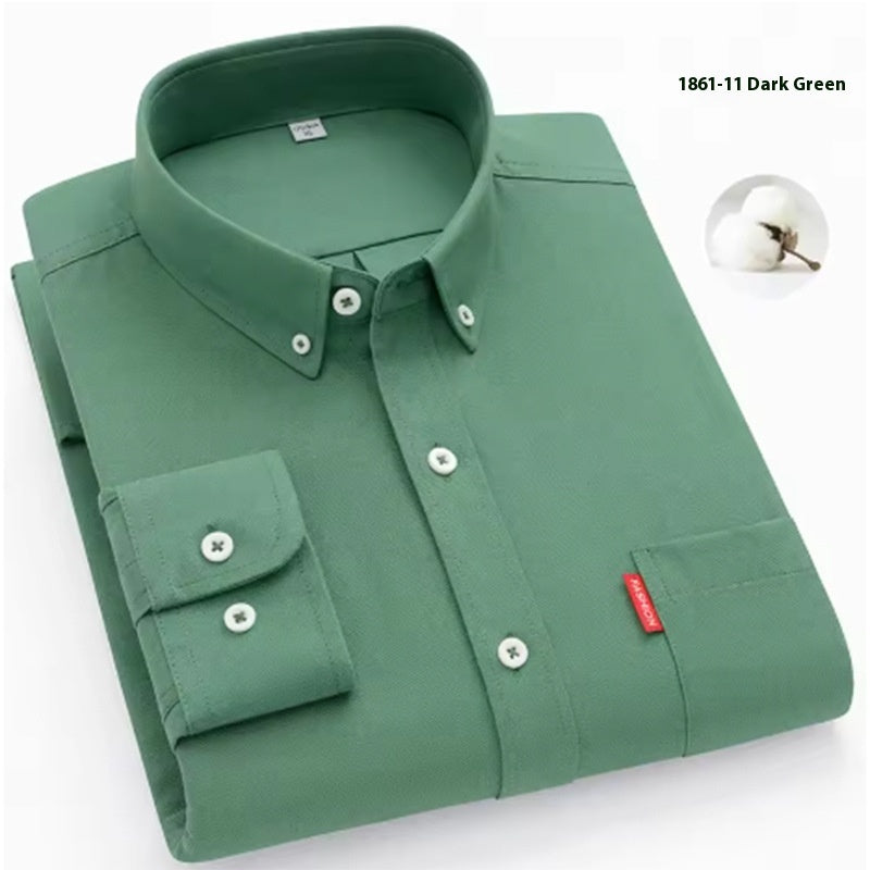 Pure Cotton Washed Oxford Slim Fit Men’s Shirt Long Sleeve