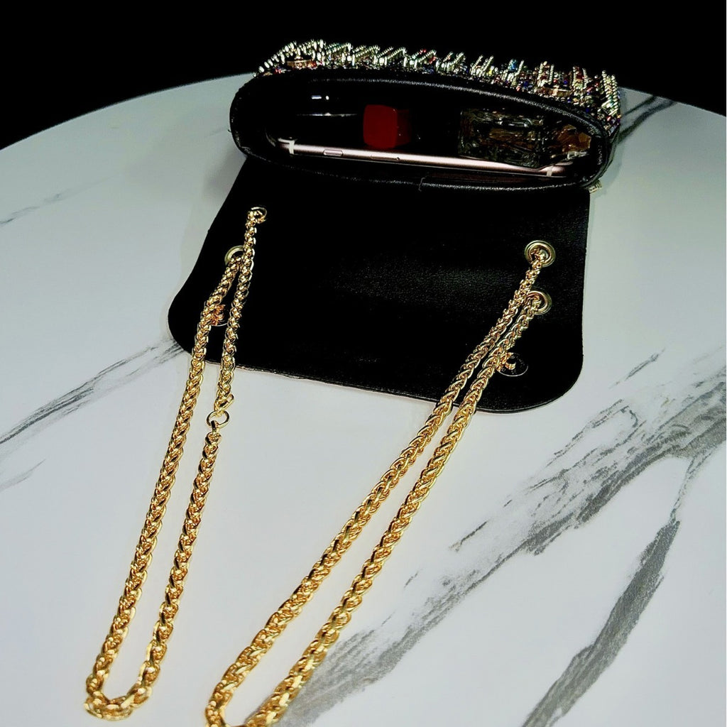 Full Diamond Handbag European American Retro Polyester