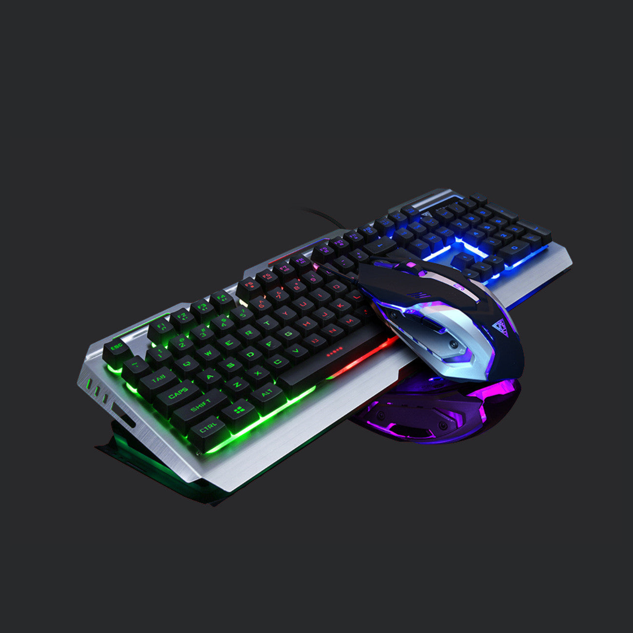Clavier de jeu USB filaire pour ordinateur portable et de bureau avec rétroéclairage