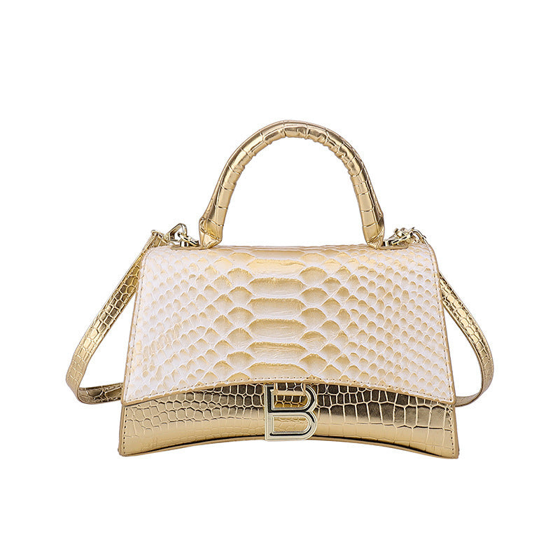 Women's Snake Pattern B Word PU Handbag 23cm