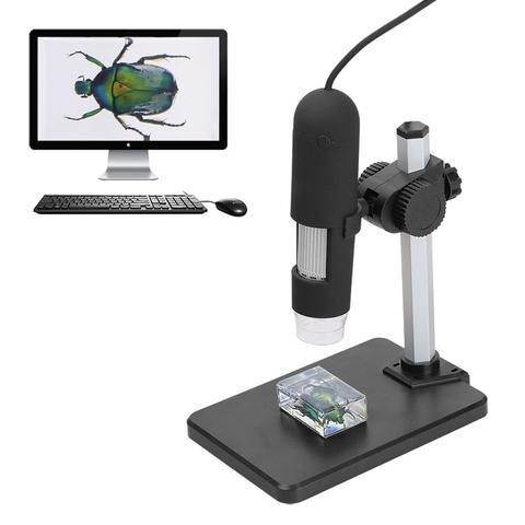 Caméra microscope USB avec grossissement 1000X, 8 lumières LED et résolution 640x480