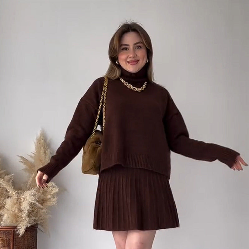 Ensemble deux pièces pour femme : pull et jupe courte, taille mi-haute, XS-XXXL