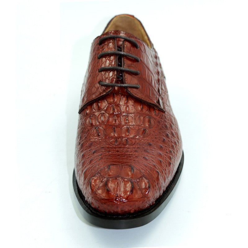 Chaussures homme faites main en cuir de crocodile à petit talon