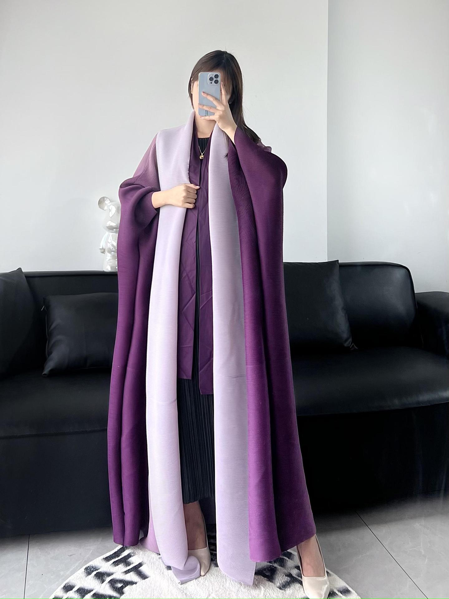 Pleated Print Fashionable All-match Lace-up Loose Arabian Abaya Robe