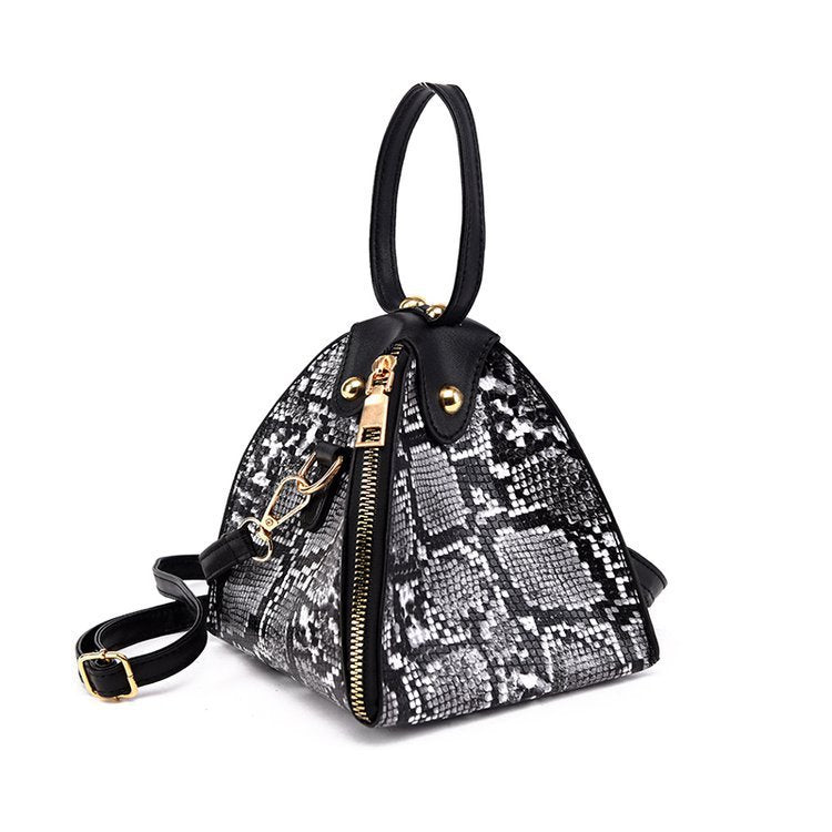 Leopard print triangle bag handbag