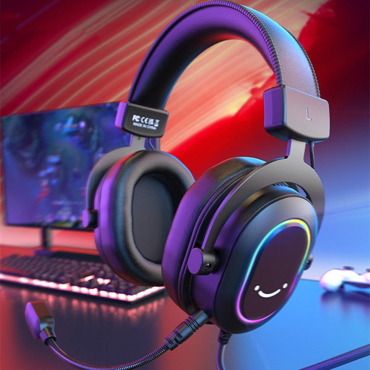 سماعة ألعاب سلكية بمنفذ USB وميكروفون
