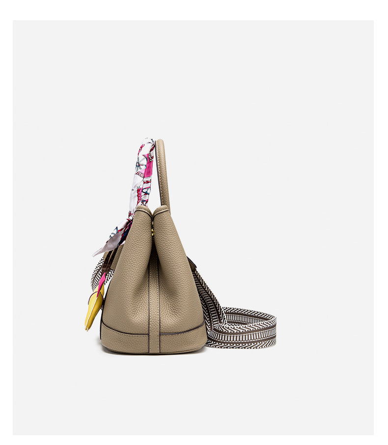 Large Capacity Bucket Bag with Wide Shoulder Strap
